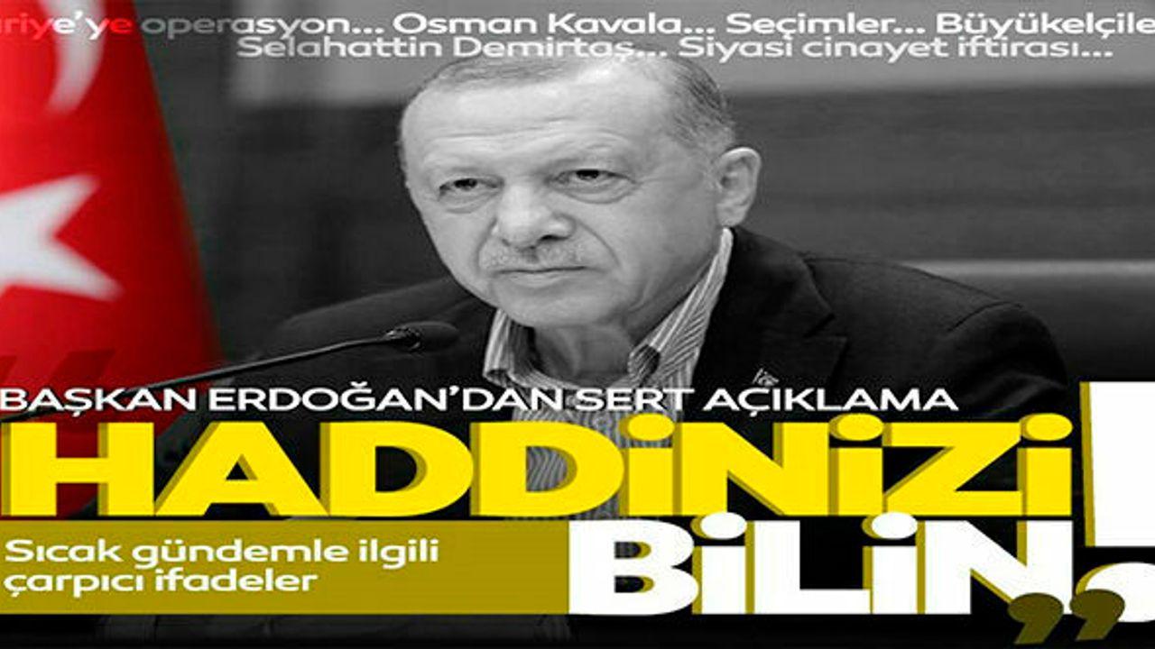 Başkan Erdoğan'dan sert açıklama: Haddinize değil!