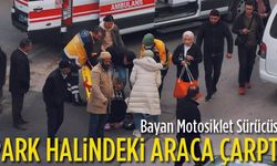Motosiklet Araç Kapısına Çarptı