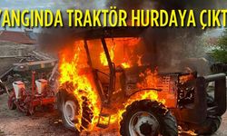 Köyde Traktör Yangını