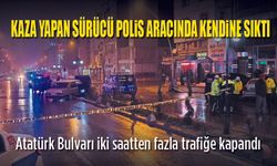 Kaza yapan sürücü kendine sıktı