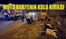 Motokurye Arabayla çarpıştı kolu kırıldı