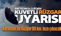 Karaman için Fırtına uyarısı