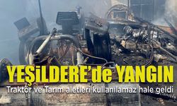 Yeşildere köyünde depo yangını