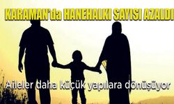 Karaman’da Hanehalkı Büyüklüğü Azalıyor