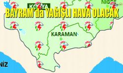 Karaman'da Gök Gürültülü Sağanak Yağış Bekleniyor