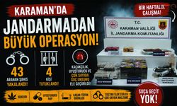 Karaman’da Jandarmadan Bir Haftada 43 Yakalama!