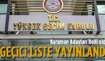 YSK Geçici aday listesi