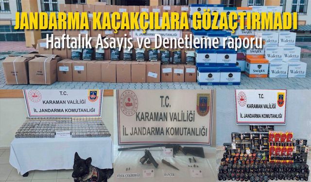 Jandarmanın Haftalık Operasyonları
