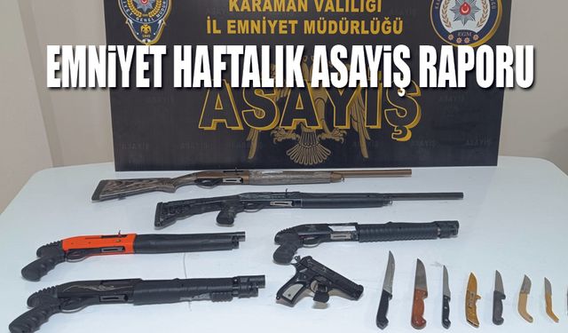 Karaman Emniyeti Haftalık denetim raporu