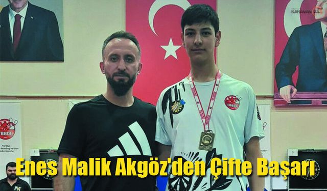 Karamanlı Dartçı Enes Malik Akgöz'den Çifte Başarı