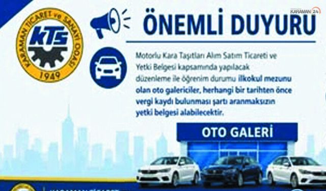 İlkokul Mezunu Galerici Adaylarına Yeni Yetki Belgesi