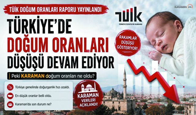 Karaman Doğum Sayısı Açıklandı Düşüş devam ediyor!