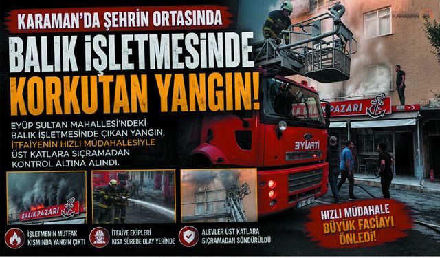 Karaman’da Balıkçıda Korkutan Yangın