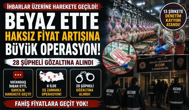 Beyaz Et Sektörüne Dev Operasyon: 28 Gözaltı!