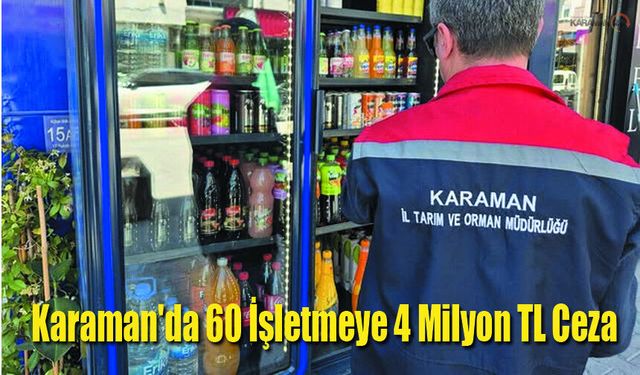 Karaman'da 60 İşletmeye 4 Milyon TL Ceza