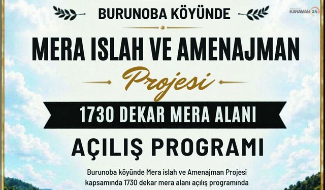 Karaman, Mera Açılış Programına Ev Sahipliği Yapacak