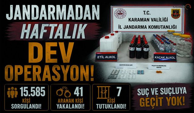 Karaman'da Jandarmadan Dev Operasyon! 41 Aranan Şahıs