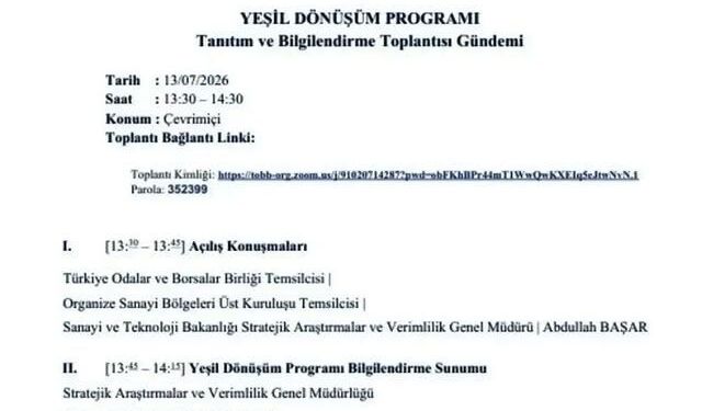 Karaman TSO'dan Yeşil Dönüşüm Programı Toplantısı