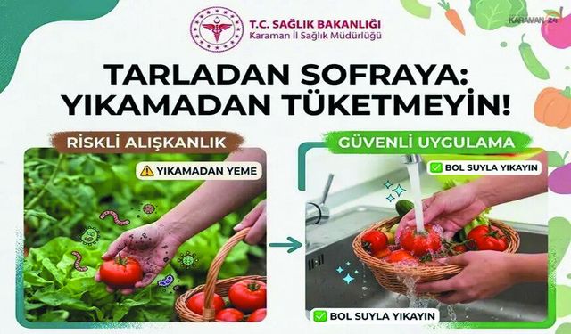 Meyve ve Sebzeleri Yıkamadan Tüketmeyin