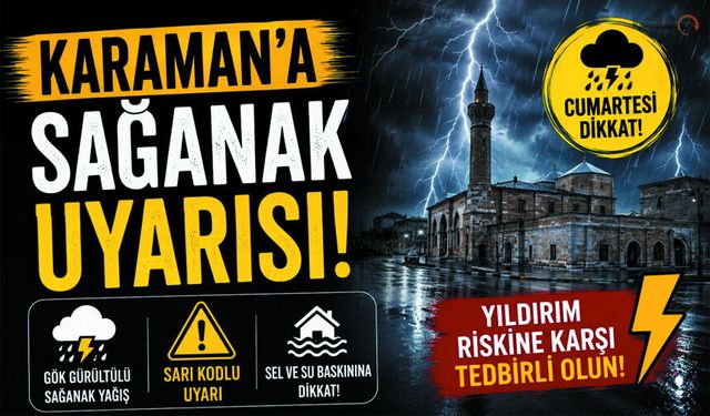 Meteoroloji’den Karaman’a Sarı Uyarı! Cumartesi Günü Dikkat