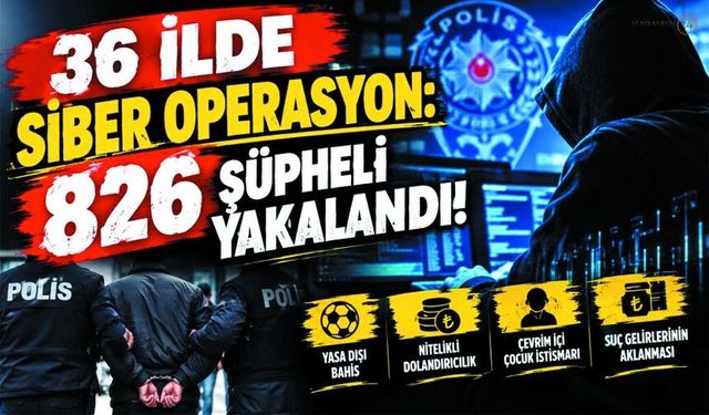 36 İlde Siber Operasyon: 826 Şüpheli Yakalandı