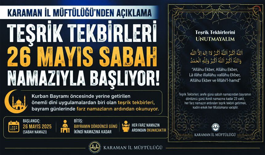 Sabah Namazıyla Birlikte Teşrik Tekbirleri Başlıyor