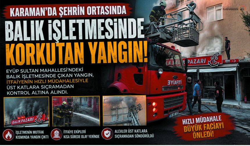 Karaman’da Balıkçıda Korkutan Yangın