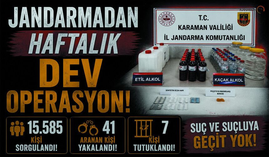 Karaman'da Jandarmadan Dev Operasyon! 41 Aranan Şahıs