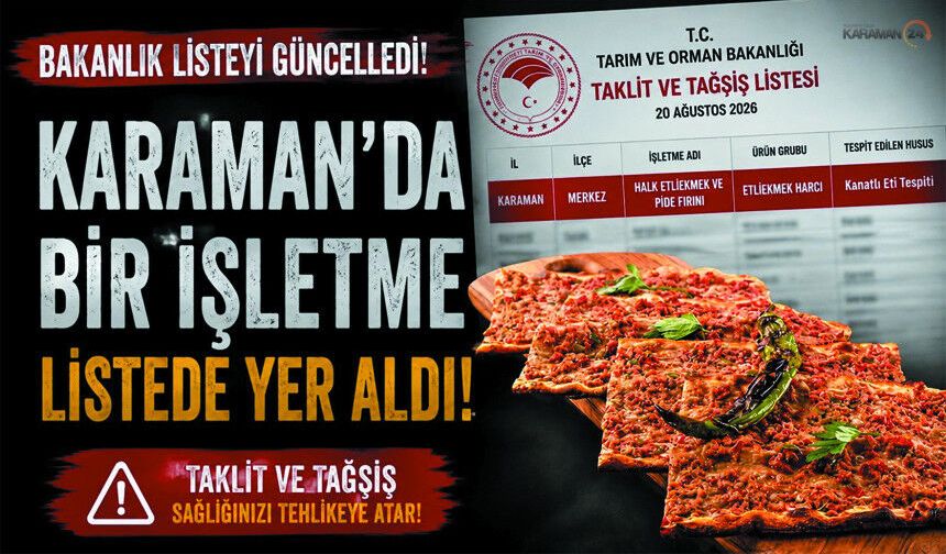 Karaman’da Etliekmekte Baş Eti Tespit edildi!