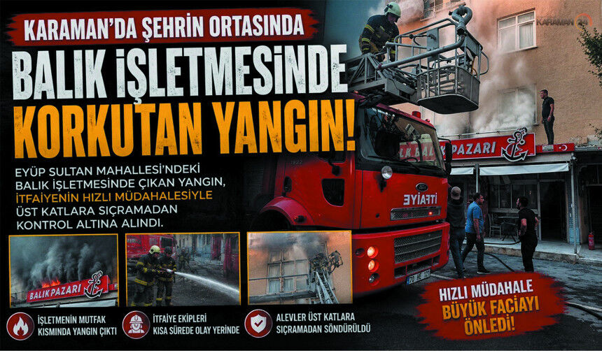 Karaman’da Balıkçıda Korkutan Yangın