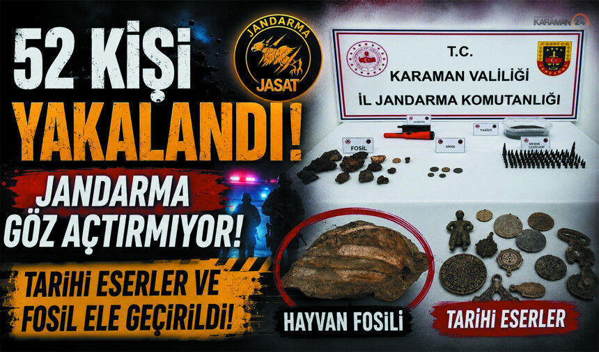 Dikkat Çeken Operasyon: Tarihi Eserler ve Hayvan Fosili Ele Geçirildi