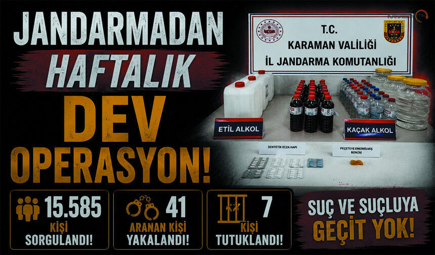 Karaman'da Jandarmadan Dev Operasyon! 41 Aranan Şahıs