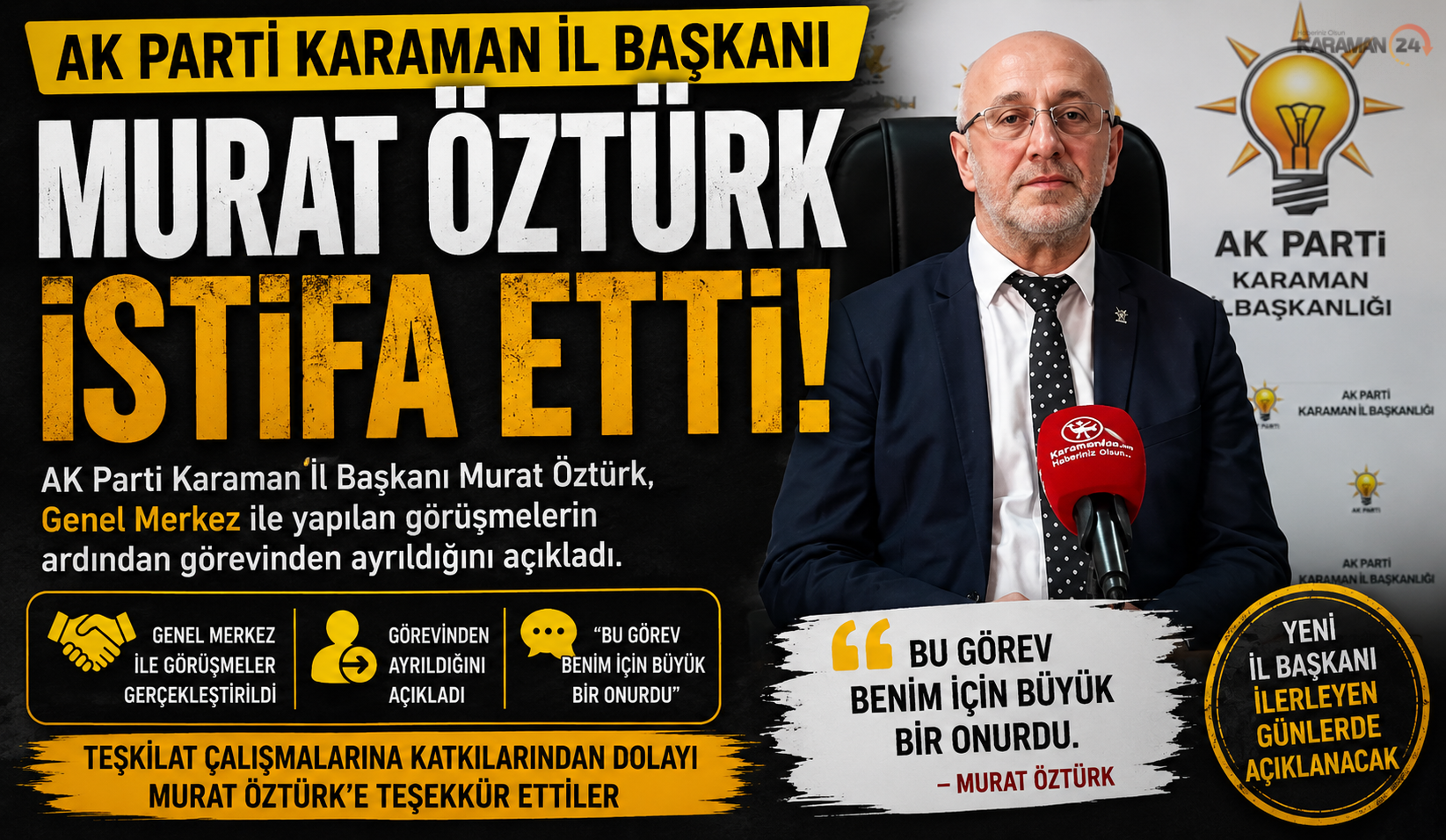 Murat Öztürk istifa etti!