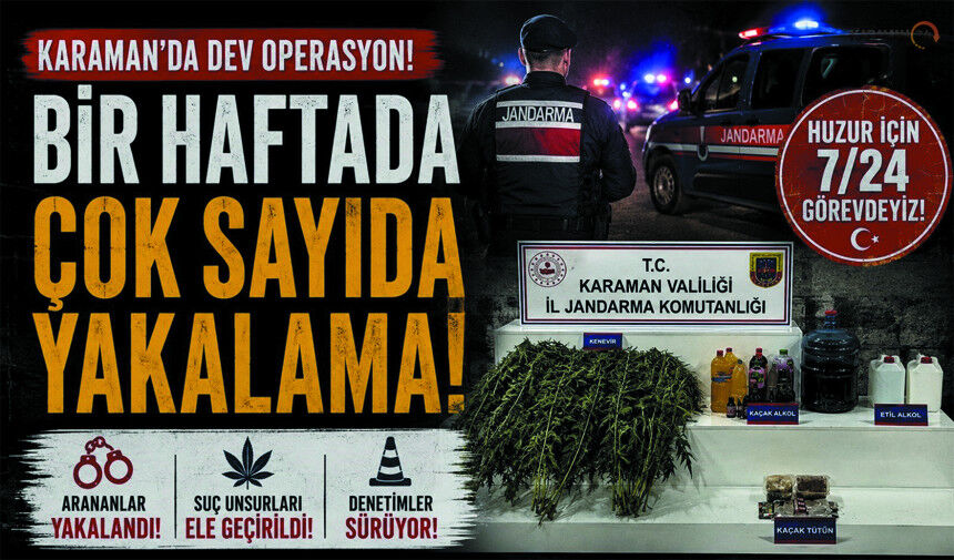 Karaman'da Bu hafta Jandarma 44 Aranan Şahıs Yakalandı