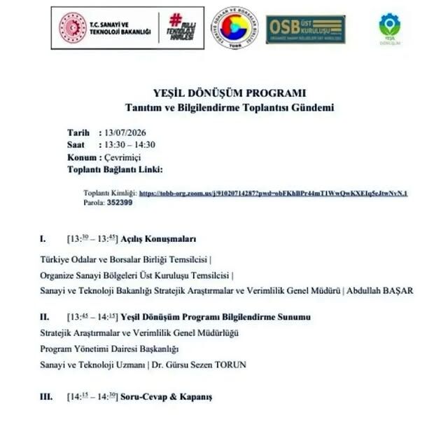 Karaman TSO'dan Yeşil Dönüşüm Programı Toplantısı