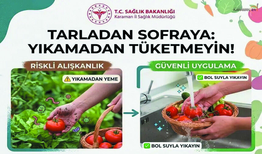 Meyve ve Sebzeleri Yıkamadan Tüketmeyin