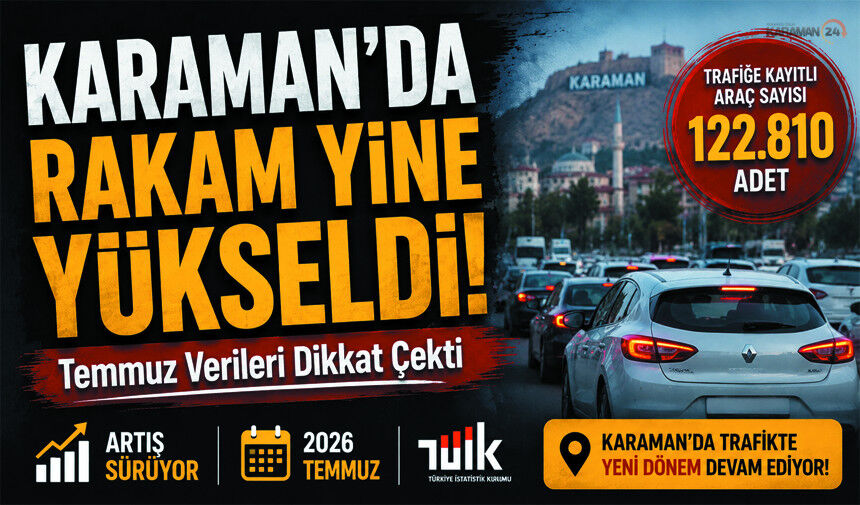 Karaman’da Araç Sayısı Rekor Seviyeye geldi