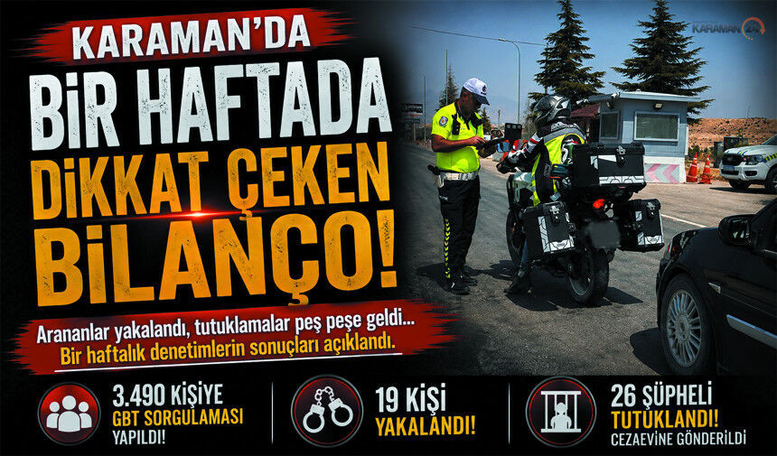 Emniyetten Karaman’da Bir Haftada 26 Tutuklama!