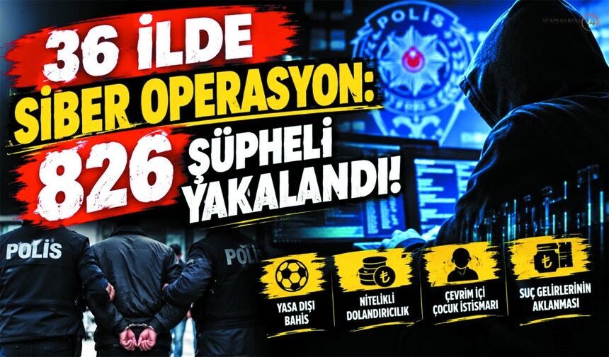 36 İlde Siber Operasyon: 826 Şüpheli Yakalandı