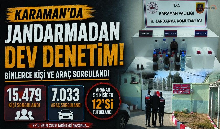 Karaman’da Jandarmadan Bir Haftada 54 Yakalama!